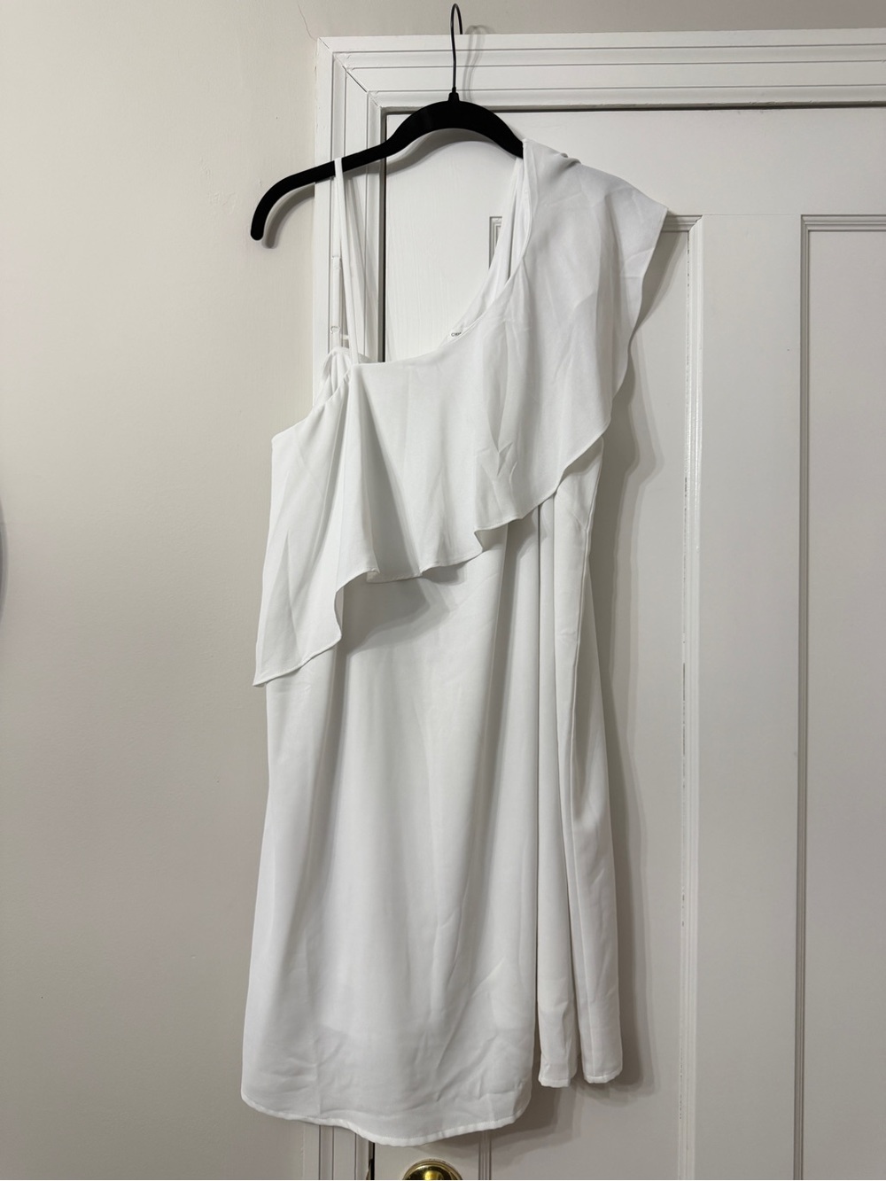 Chic Soul White One-Shoulder Ruffle Dress